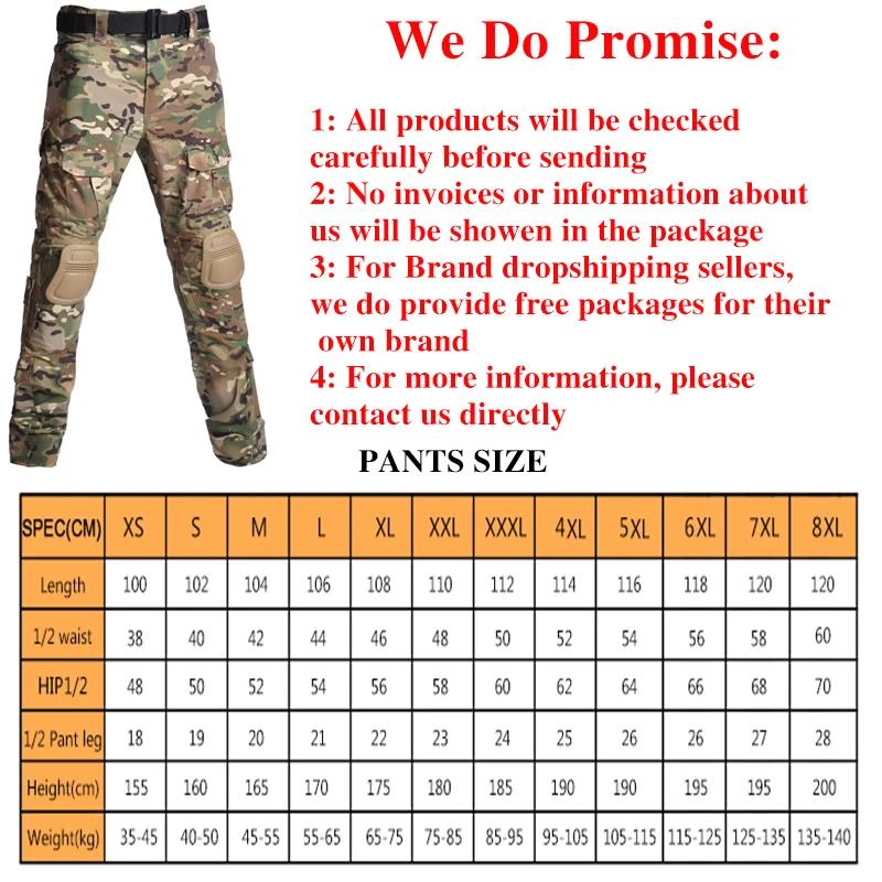HAN WILD Pantalon grande taille 8XL Pantalon cargo pour homme avec coussinets Pantalon tactique rési