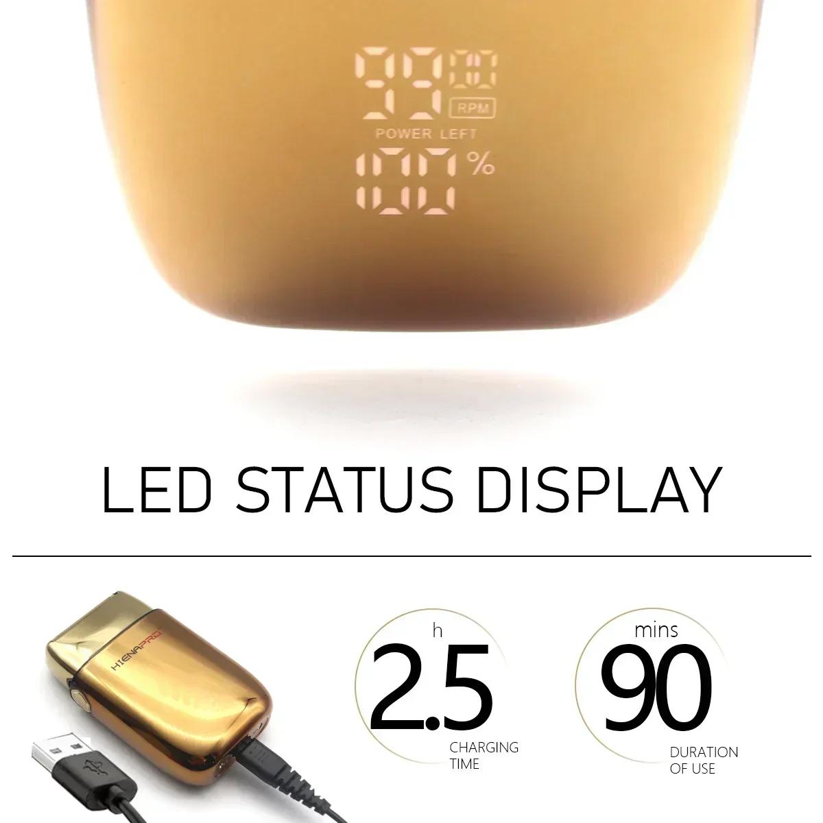 Rasoir de barbier électrique professionnel sans fil avec interface USB, rasoir à LED pour homme, dou