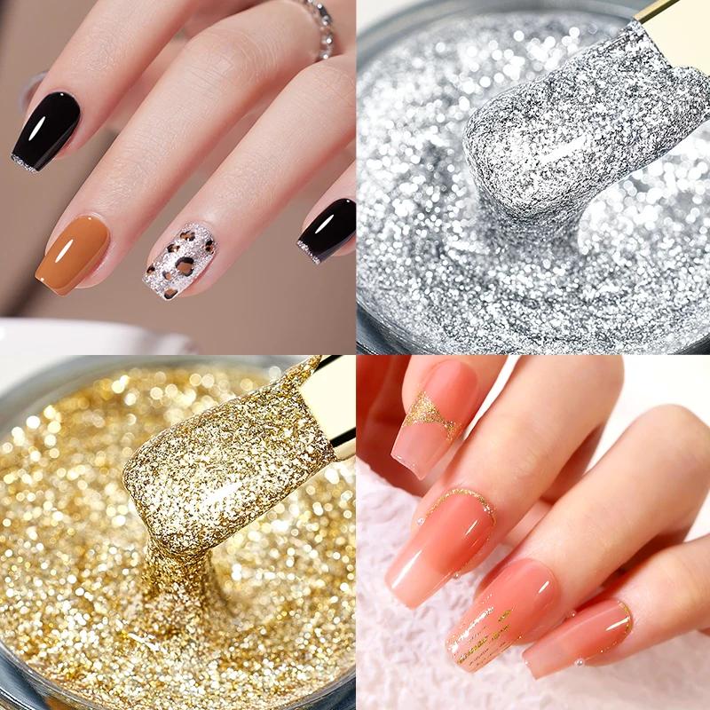 CHUNSHU haute densité platine Gel vernis à ongles semi-solide 5G réfléchissant or argent paillettes