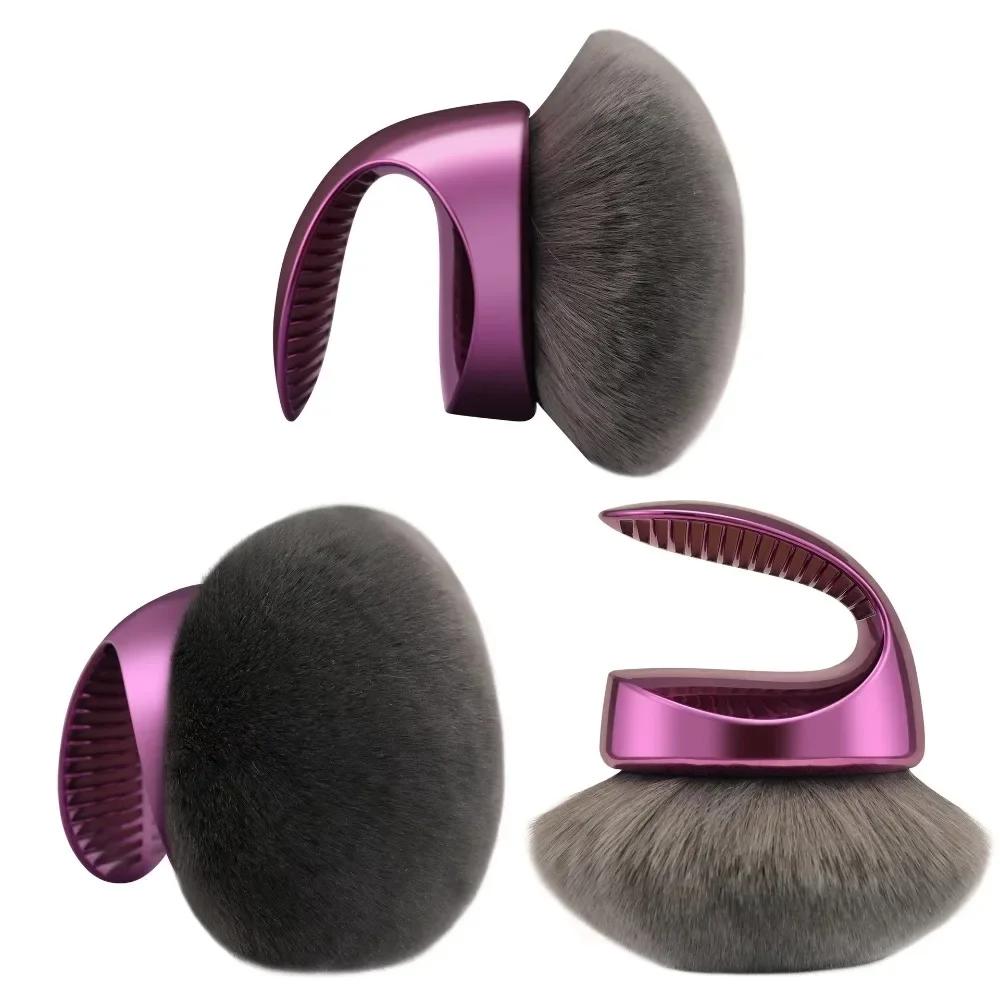Brosse Kabuki pour mélange de beauté et flou, poils végétaliens Extra Large, brosse autobronzante, a