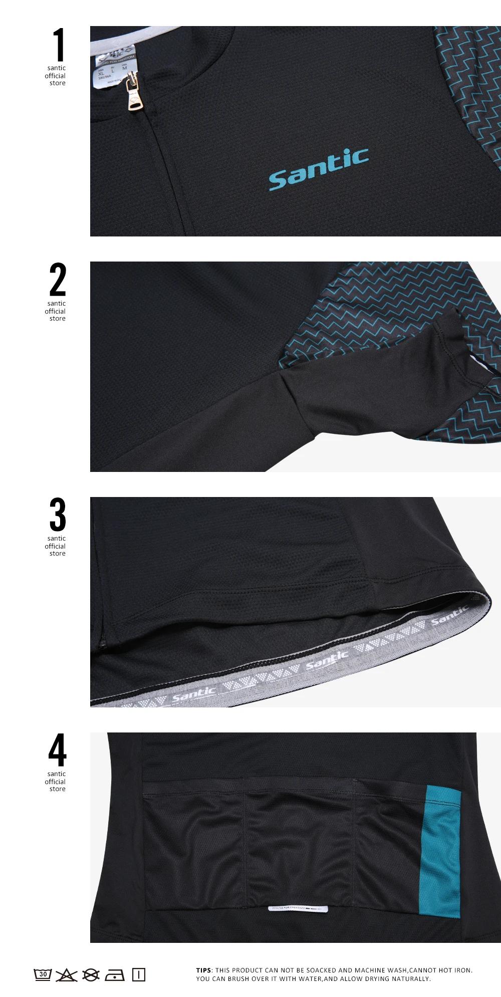 Santic-Maillot de Cyclisme à Manches Courtes pour Homme, Vêtement Confortable, VTT, Taille Asiatique