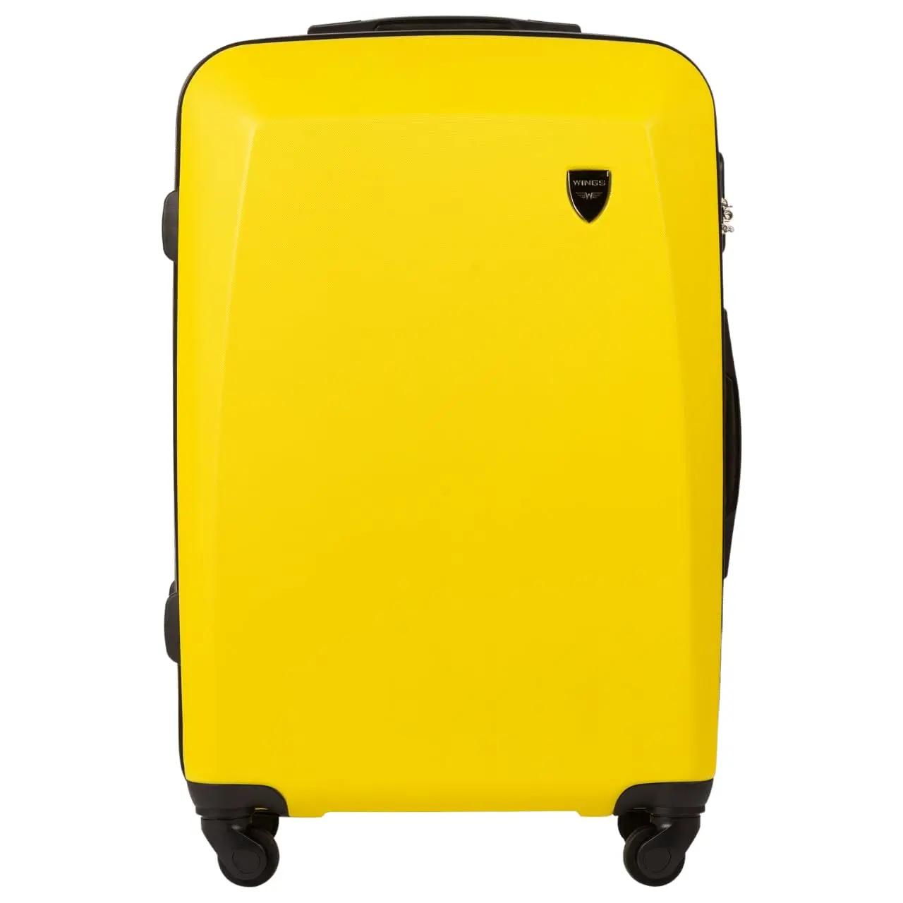 Lot de 4 roulettes WINGS PLOVER jaunes en ABS + (L/M/S/XS) rigides à 4 roues 360° ° Serrure à comb
