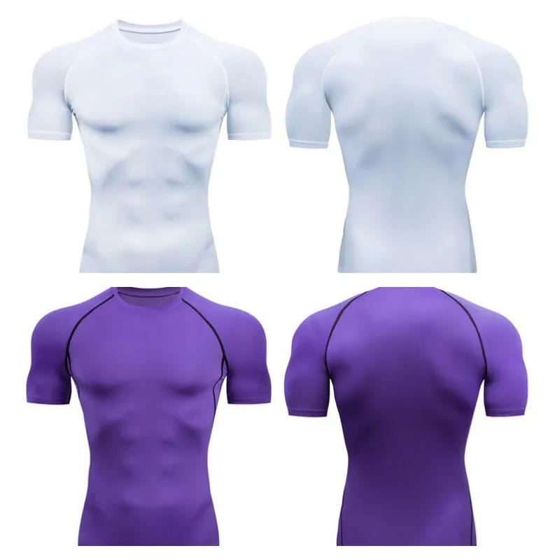 T-shirt de compression pour homme - Fitness serré à séchage rapide pour la course