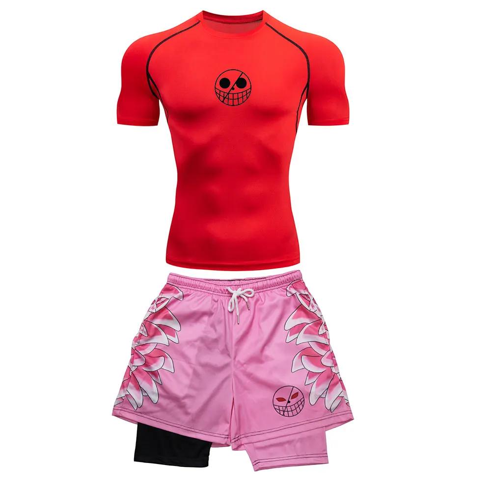 Survêtement course hommes imprimé Anime compression performance fitness sport