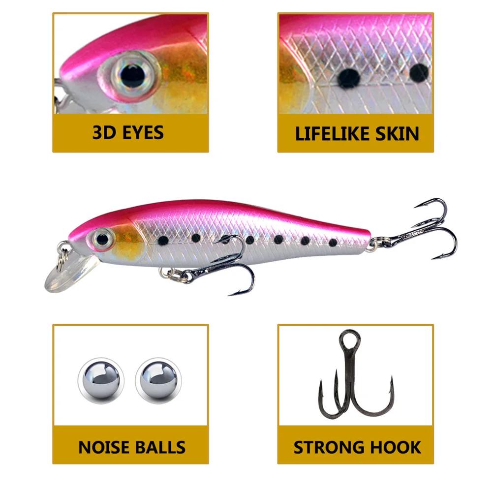 1 pièces leurre de pêche méné Laser artificiel réaliste 8.5 cm 9.2g appât dur en plastique flottant