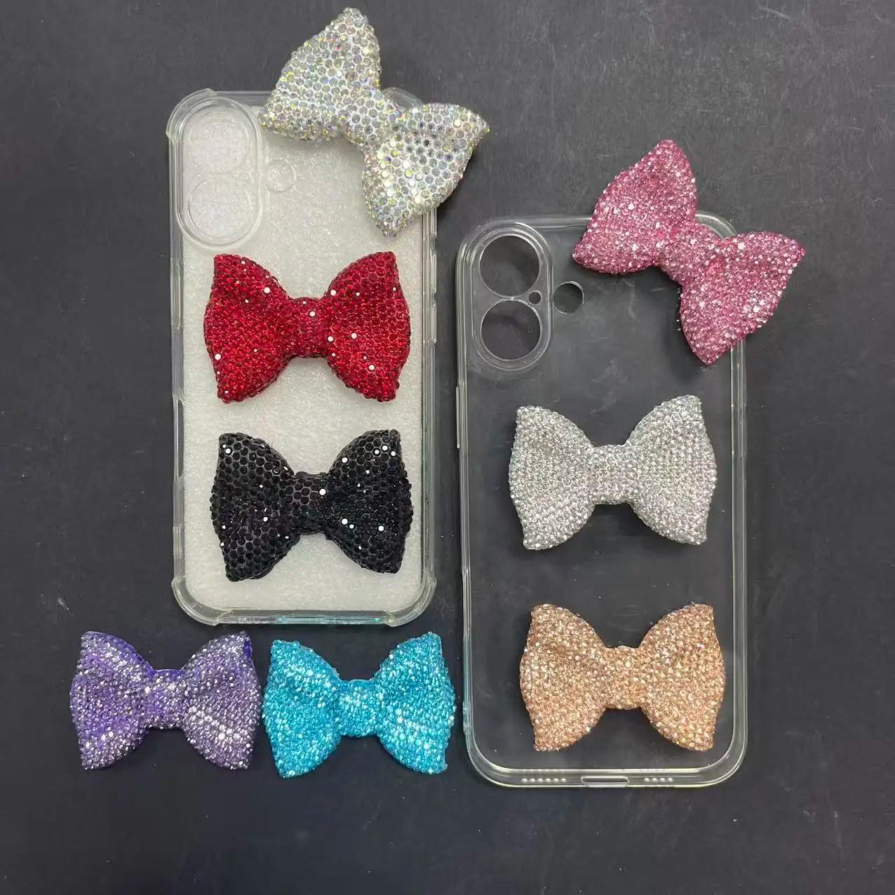 2 pièces de luxe Kawaii Rose blanc rouge grande taille résine AB couleur dos plat arc indésirable co