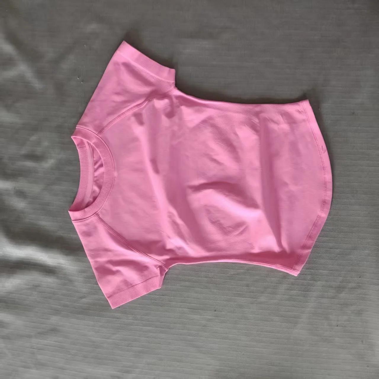Haut de sport à manches courtes D LOGO Impact, vêtement de yoga sans couture, t-shirt de fitness pou