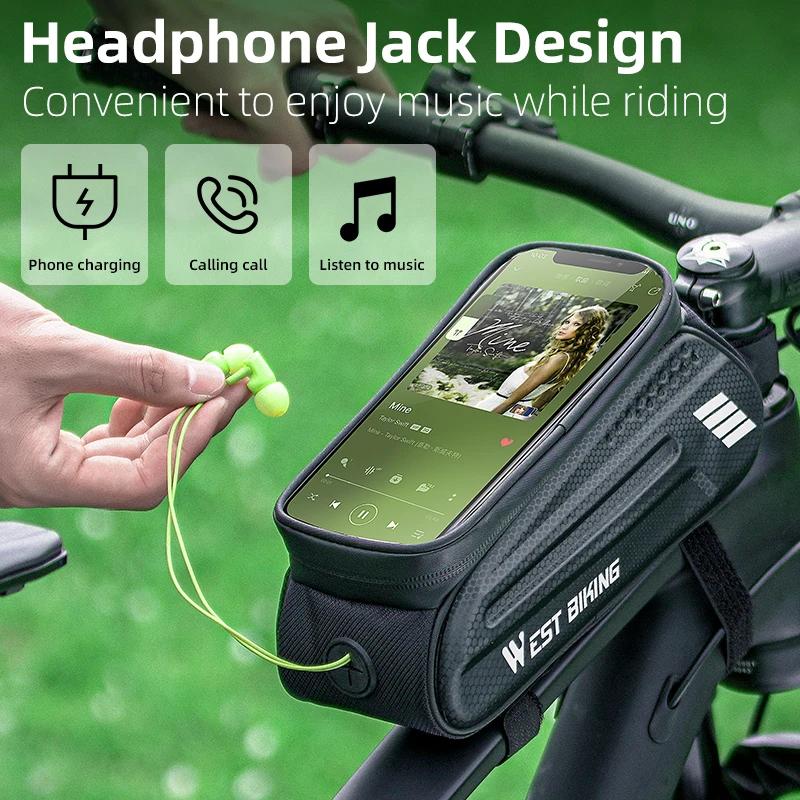 WEST BIKING – sac étanche pour téléphone portable 7.0 pouces, sacoche de cyclisme à écran tactile se