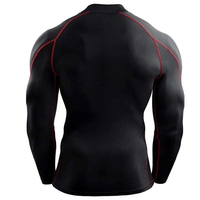 T-shirt de course à manches longues pour hommes, vêtements de sport, survêtement élastique Rashgard,