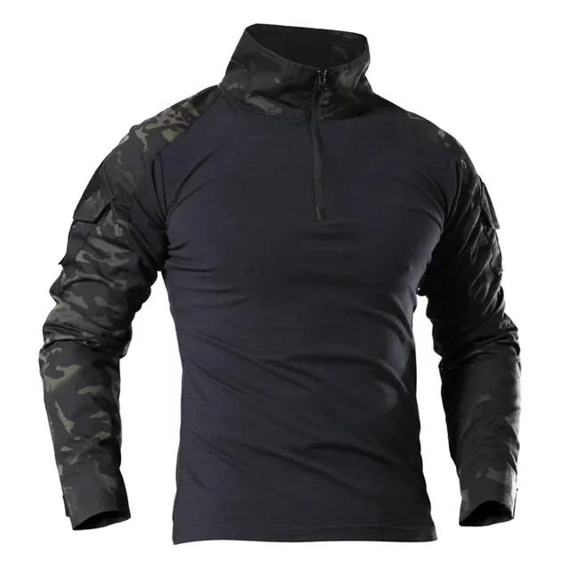 T-Shirts de randonnée tactiques en plein air pour hommes, Combat militaire de l'armée CP Camouflage