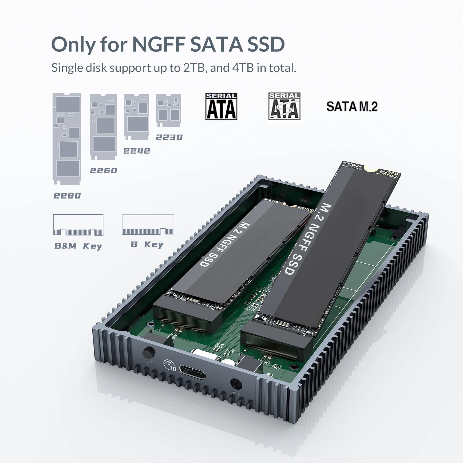 Yottam84- Boîtier de disque dur externe SATA RAID, 10Gbps, M.2 NGFF SATA SSD, prise en charge du mod