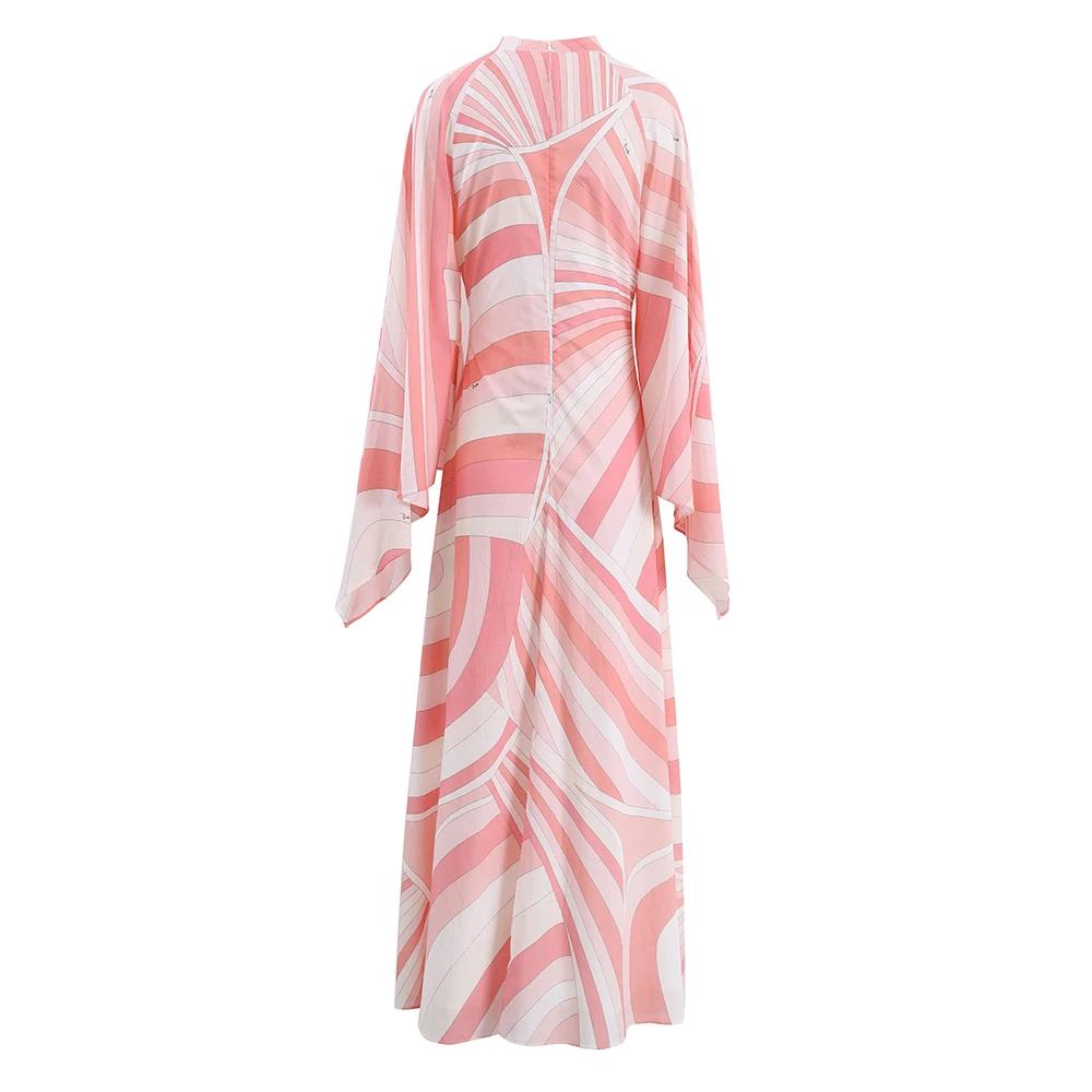 Robe chemise élégante à col montant pour femmes, tenue de vacances bohème, ample, décontractée, jupe