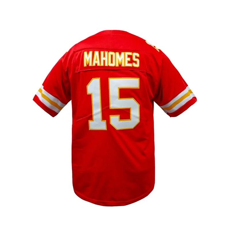 Kansas City pour hommes # Maillot de Rugby respirant, col en v, maillot de Football cousu, coupe amp