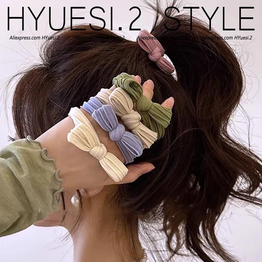 5 pièces/ensemble Simple nœud cheveux cravates cordes coloré élastique sans couture élastique pour q