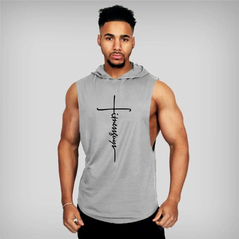 Gym Fitness gilets amples sans manches rue Hip Hop basket-ball débardeurs à capuche coton respirant