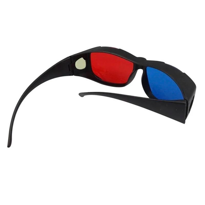 Lunettes 3D universelles pour jeu de film Anaglyph, monture noire, rouge, bleue, de haute qualité, n