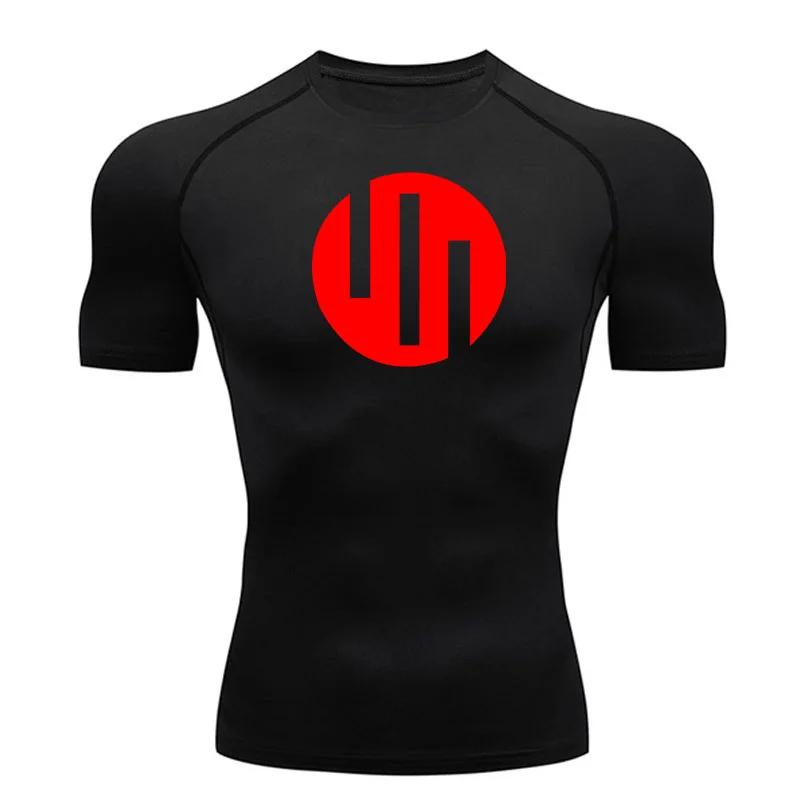 T-shirt de course à manches courtes, chemise de Compression blanche pour hommes, exercice de gymnast