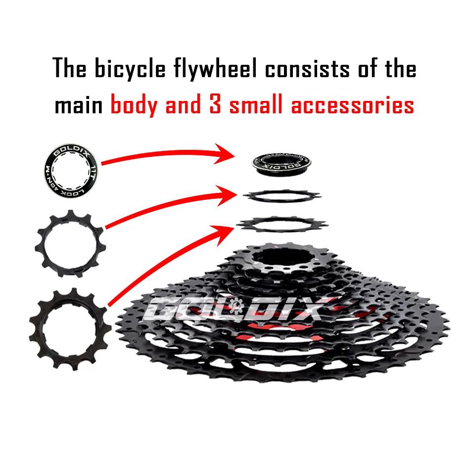 GOLDIX-Pignon de roue libre de vélo pour Shimano, VTT noir, 8, 9, 10, 11/12 vitesses, 40, 42, 46, 50