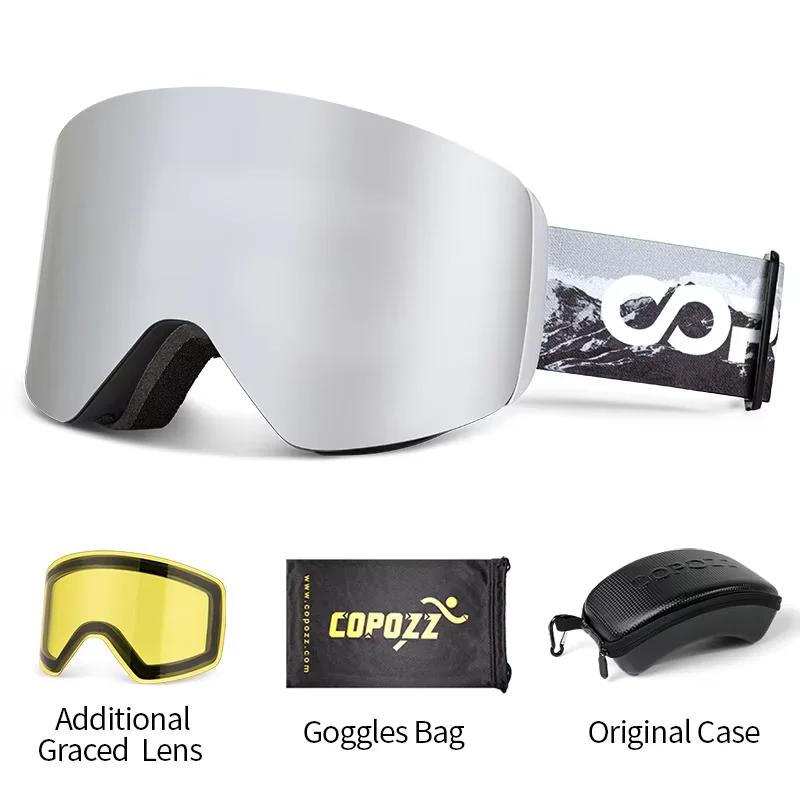 COPOZZ lunettes de Ski d'hiver professionnelles magnétiques à changement rapide Double couche Anti-b