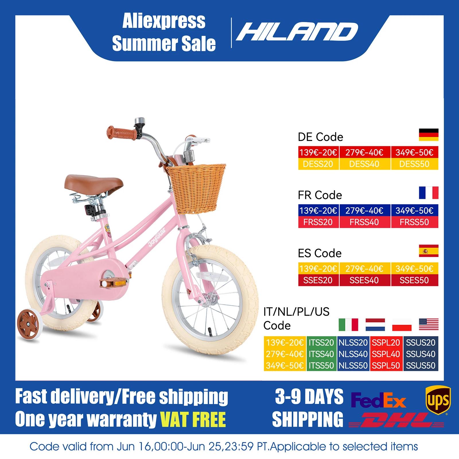 Entrepôt américain JOYSTAR Vélo pour filles pour 2 à 12 tout-petits et enfants, 12" 14" 16" 20" avec