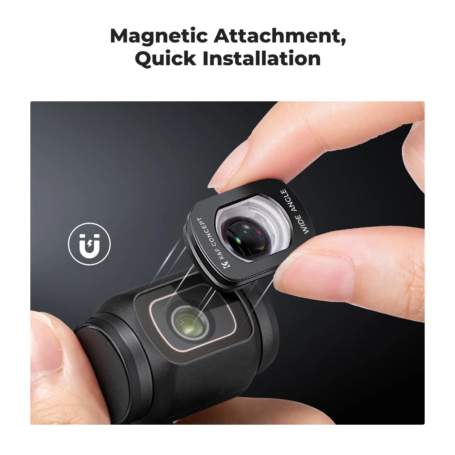 Filtre grand angle magnétique K&F CONCEPT pour DJI Osmo Pocket 3, accessoires de protection pour obj