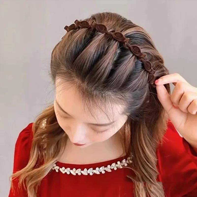 1/2/3 ensemble dames flocage tressé bandeau Simple cassé épingle à cheveux bandeau à la mode filles