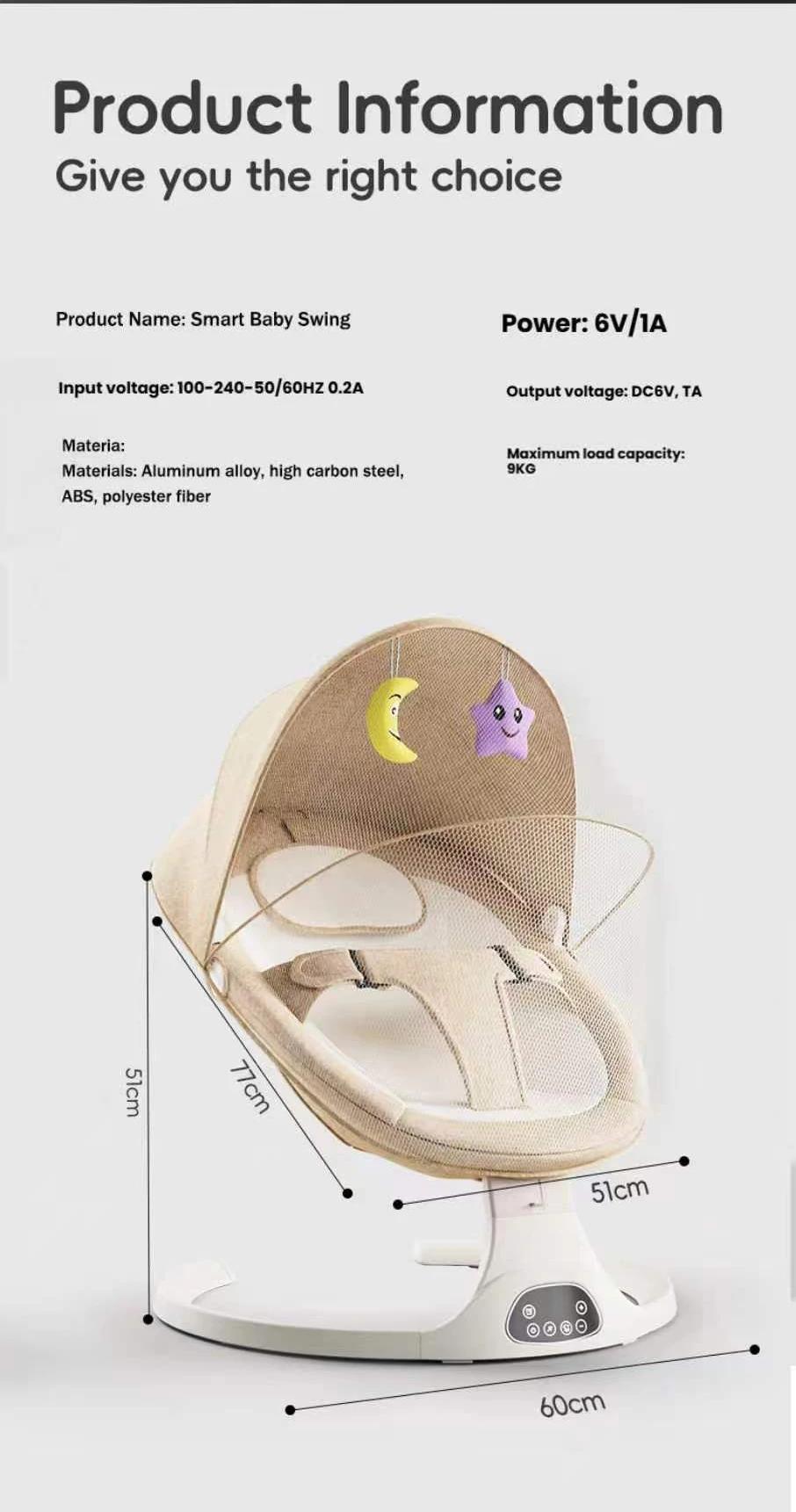 Baby Rocking Chair Baby Bed Cribs Swing Multifunctional Electric Baby Rocking Chair With Remote Cont