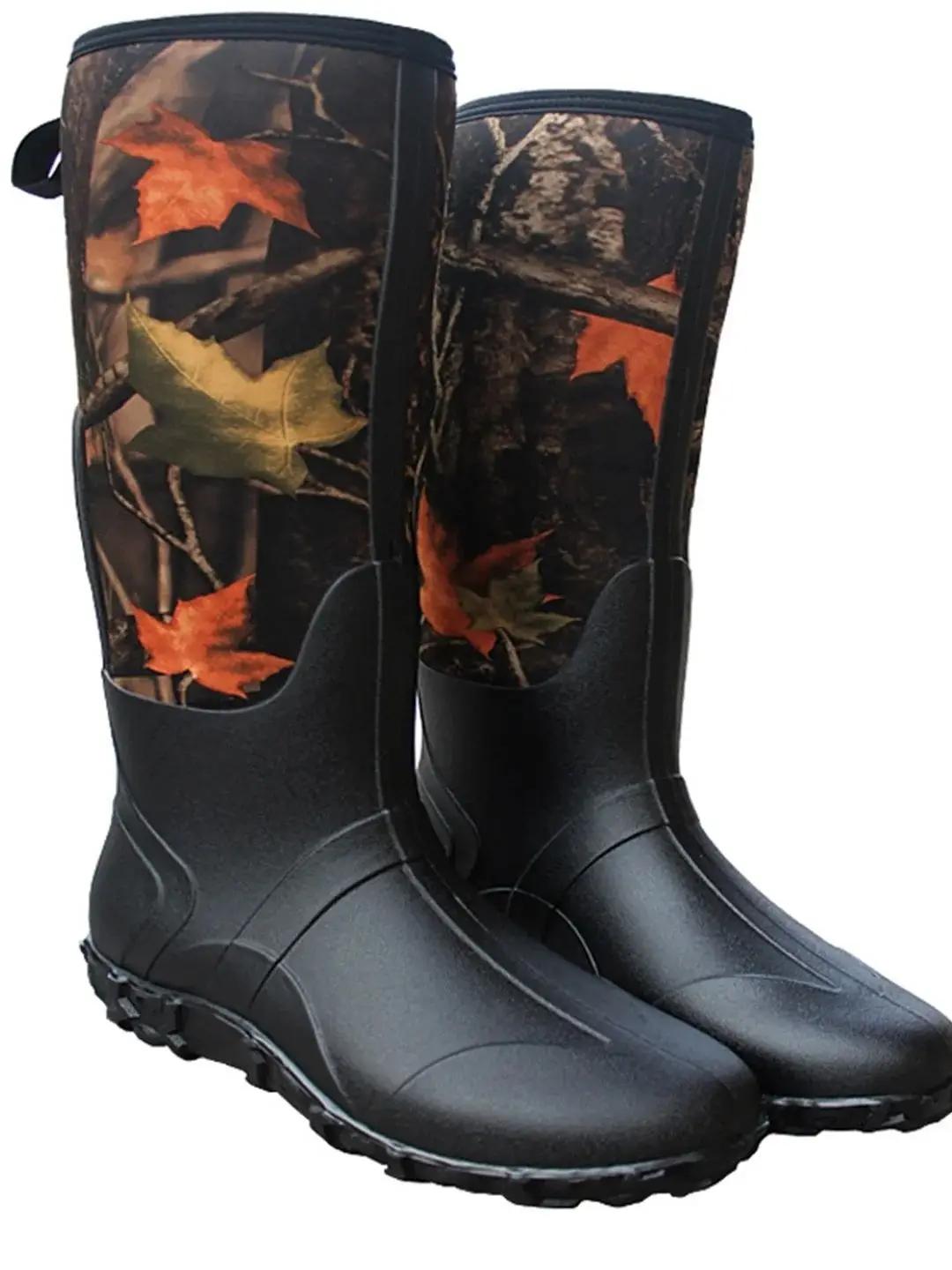 Bottes de chasse montantes en néoprène pour hommes, bottes de pluie en plein air pour la forêt profo