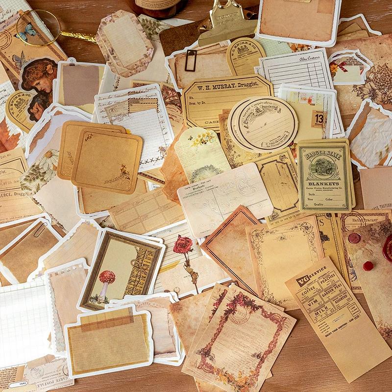 100 pièces papier décoratif Vintage bricolage Scrapbooking matériel étiquettes papier pour Journal c