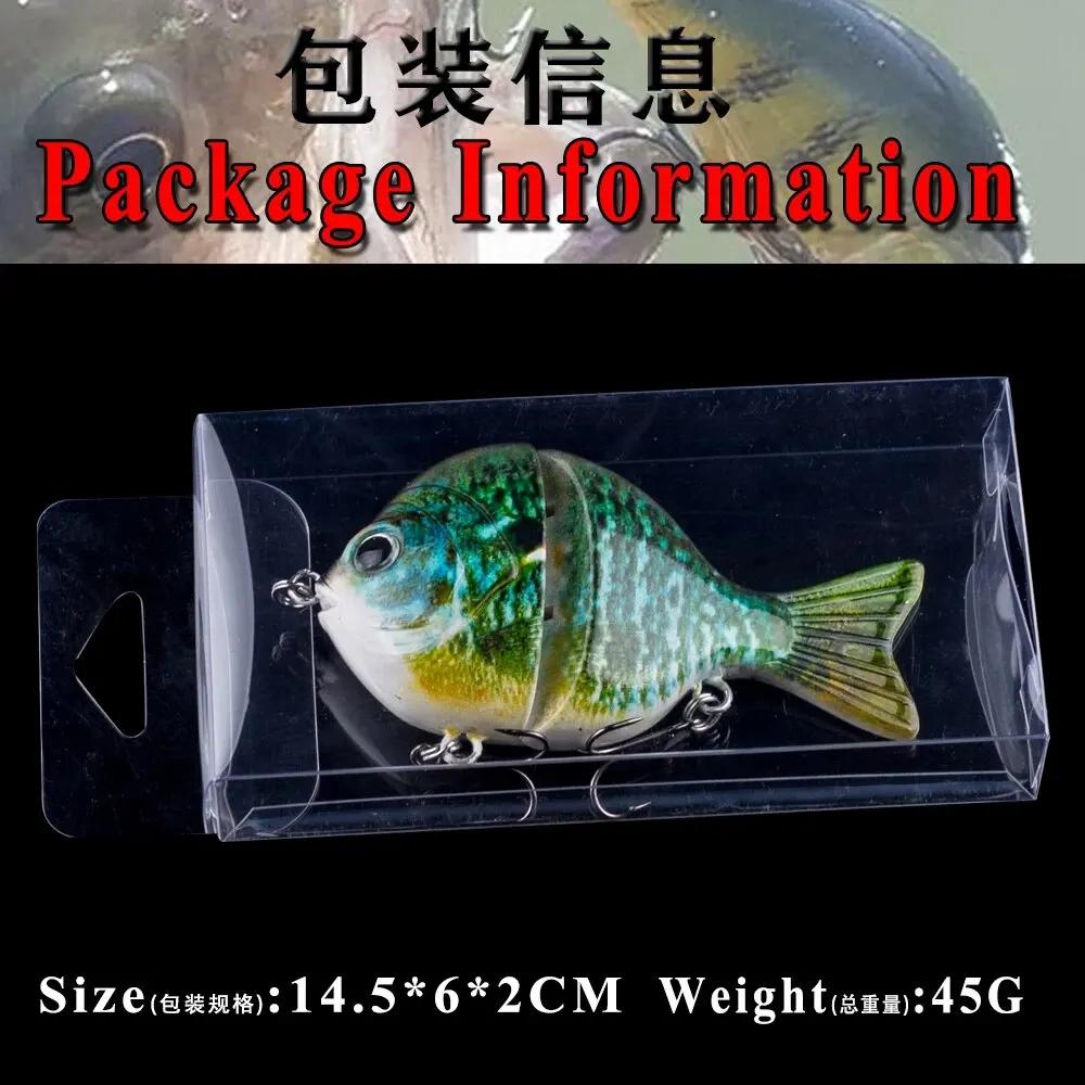 1 pièces 9CM 34.5G appât coulissant simple joint en plastique Swimbait poisson-soleil pêche bar leur