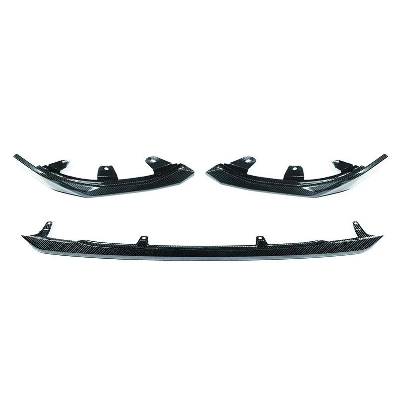 Kit de carrosserie de becquet de lèvre de pare-choc avant de voiture, ABS brillant noir ou Fiber de