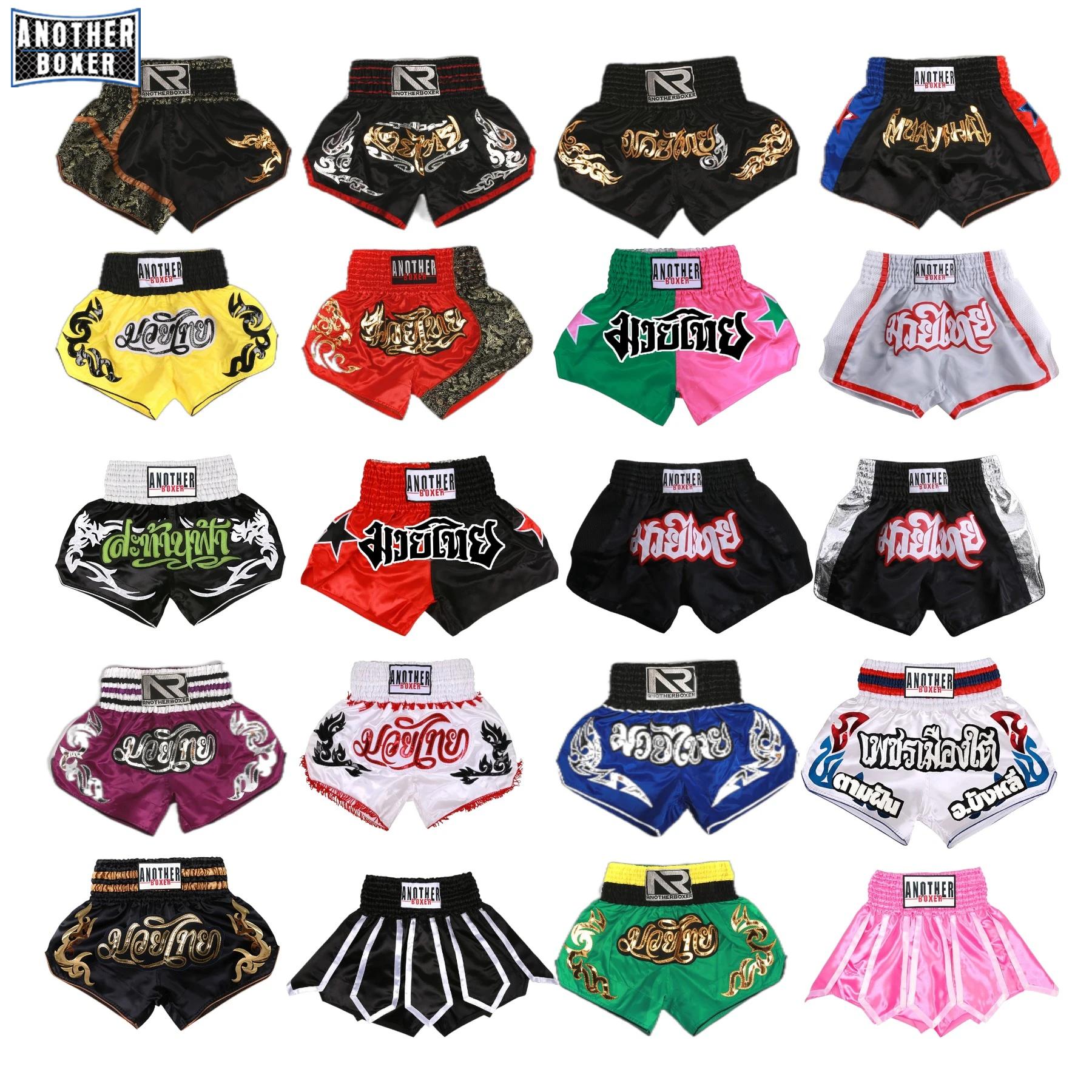 ANOTHERBOXER Short Muay Thai, pantalon de boxe traditionnel brodé, vêtements de sport pour hommes et