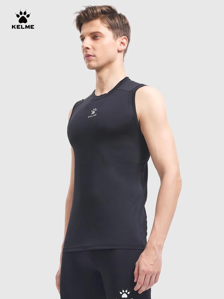 Kelme T-shirt de fitness sans manches pour hommes, vêtements d'été à haute élasticité, respirants, v