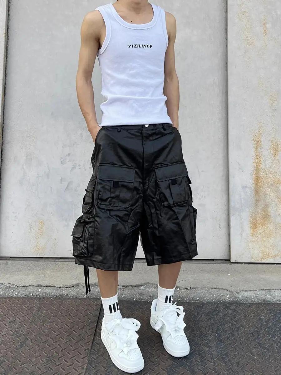 Mauroicardi printemps été Cool dur imperméable noir Shorts pour hommes avec de nombreuses poches amé
