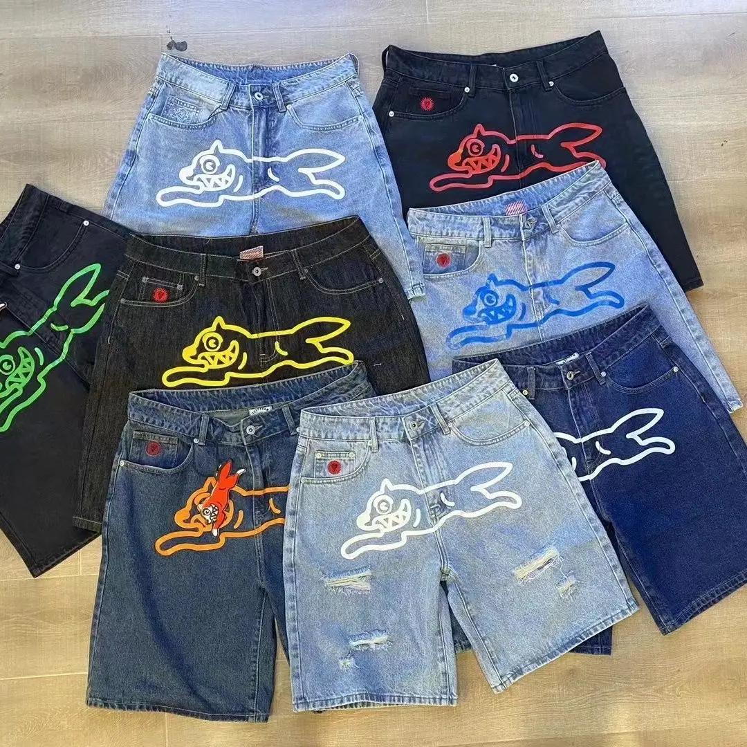 Shorts en jean décontractés pour hommes, coupe ample, imprimés classiques, de qualité supérieure, av