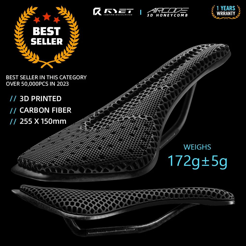 2024 RYET 3D imprimé selle ultraléger creux confortable plein carbone vtt vélo de course sur route s