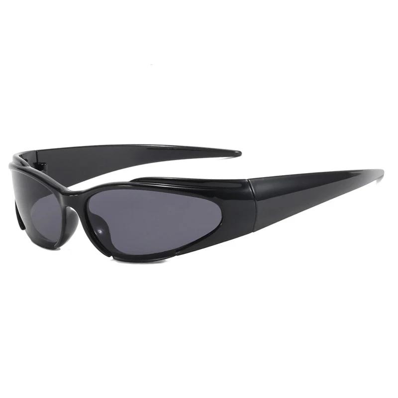 Y2k – lunettes de soleil Vintage Punk pour hommes et femmes, verres miroir ovales rétro, lunettes de