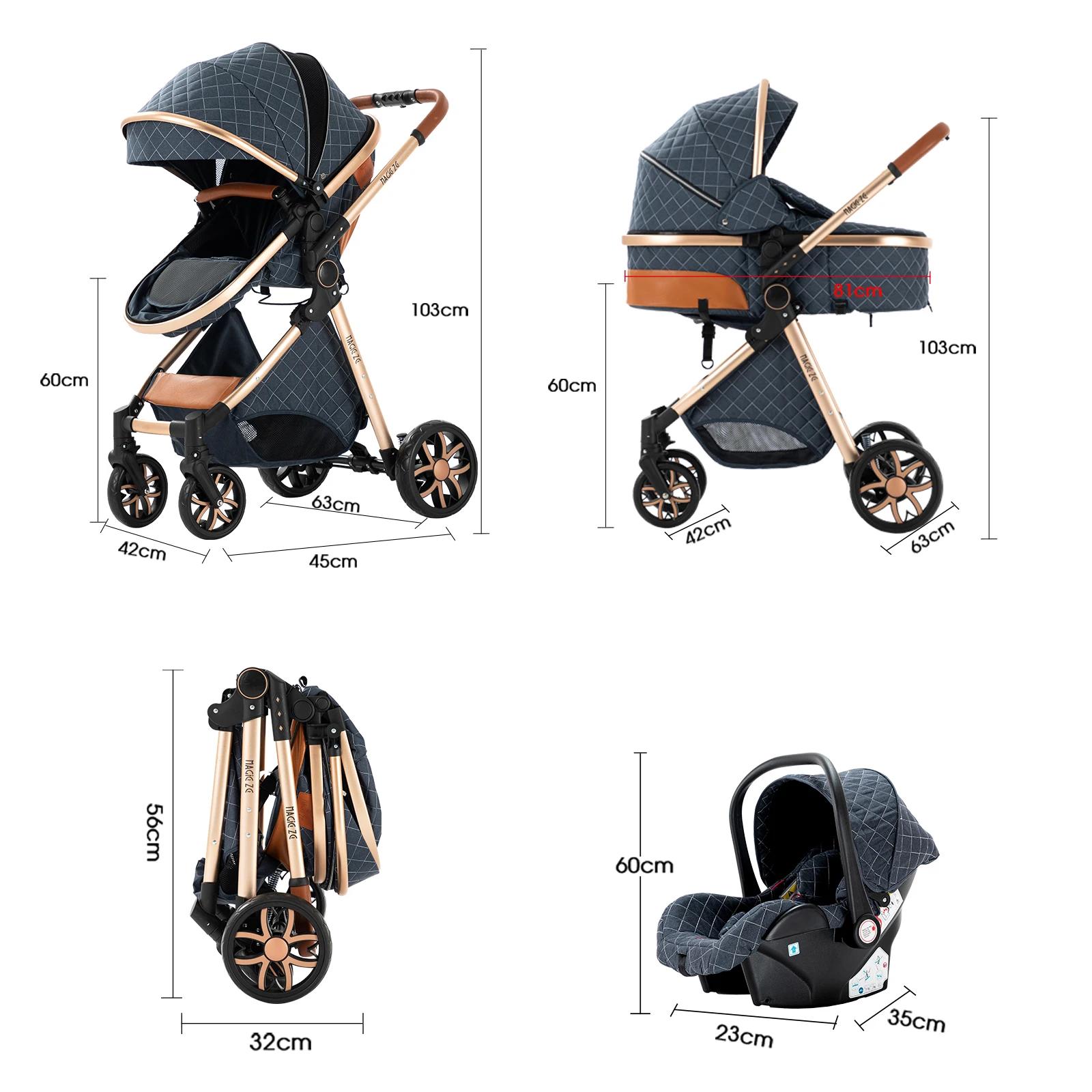 Poussette bébé 3 en 1 landau poussette légère compacte pliable poussette nouveau-né poussette systèm