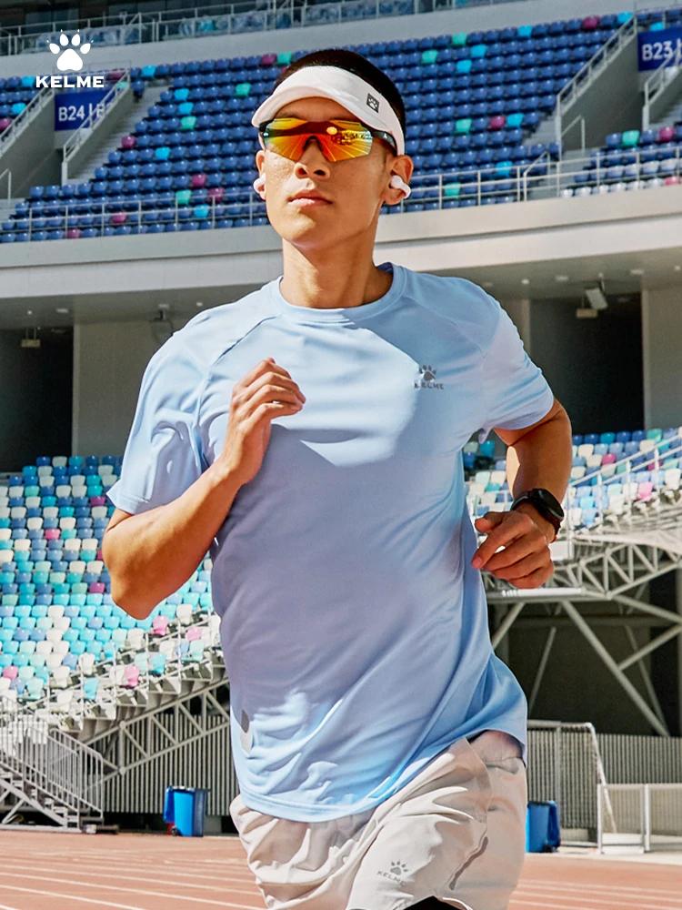 T-shirt course Kelme homme col rond respirant fitness entraînement vêtements séchage rapide