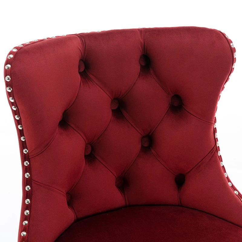 Tabourets de bar à base chromée avec dos, siège réglable, tabouret de bar à percussion en velours, c
