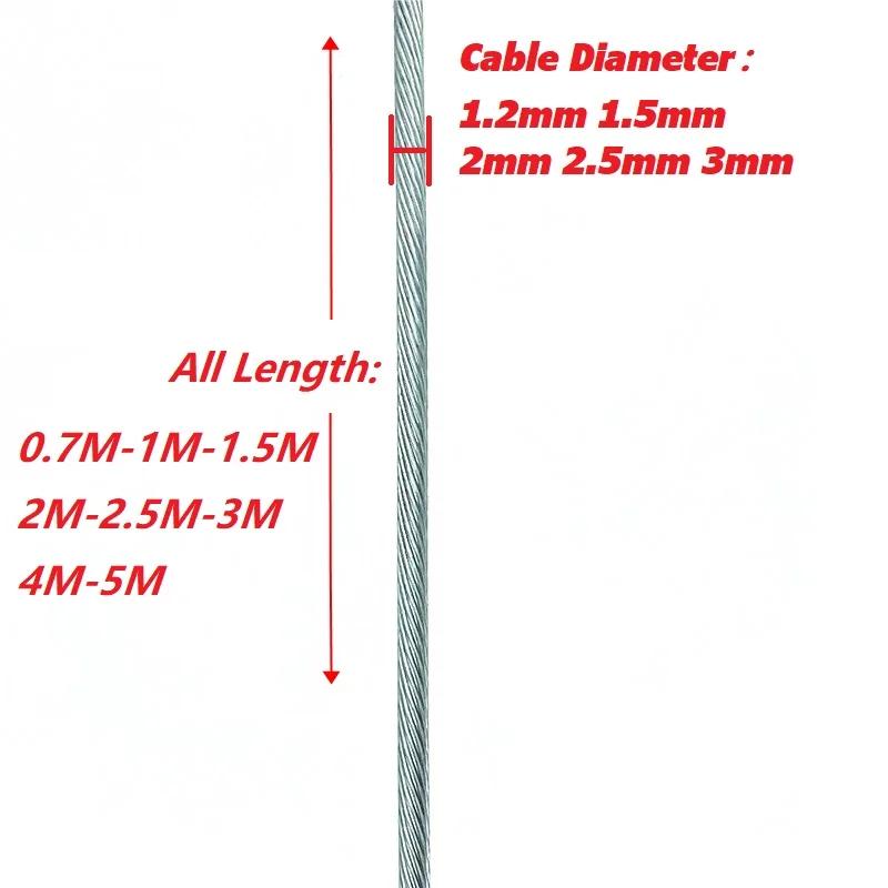 1-2-2.5-3-4-5 mètres câble de frein type T vtt VTT câble de frein de vélo électrique 1.5mm 2mm 2.5mm