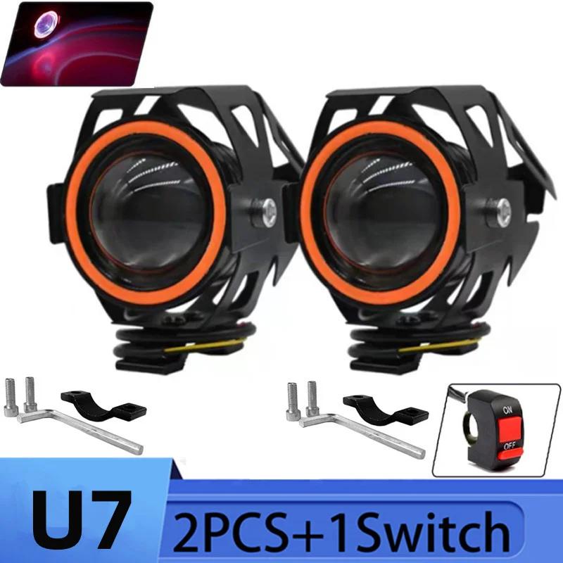 Phare LED étanche pour motos 3000LMW U7, Spot antibrouillard de conduite avec interrupteur
