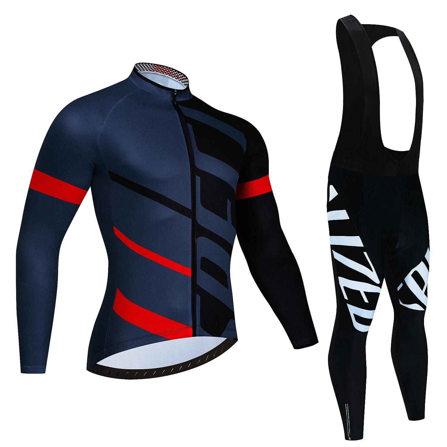 Maillot de cyclisme de l'équipe pour hommes, ensemble Ropa Ciclismo, vêtements de vélo à manches lon