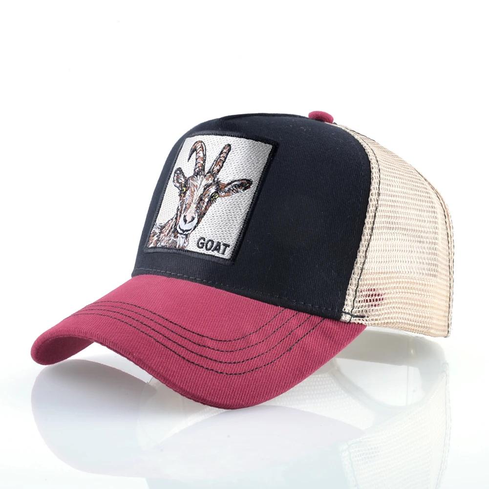 Casquettes de camionneur à la mode avec Patch de chèvre brodé, casquette de Baseball quatre saisons