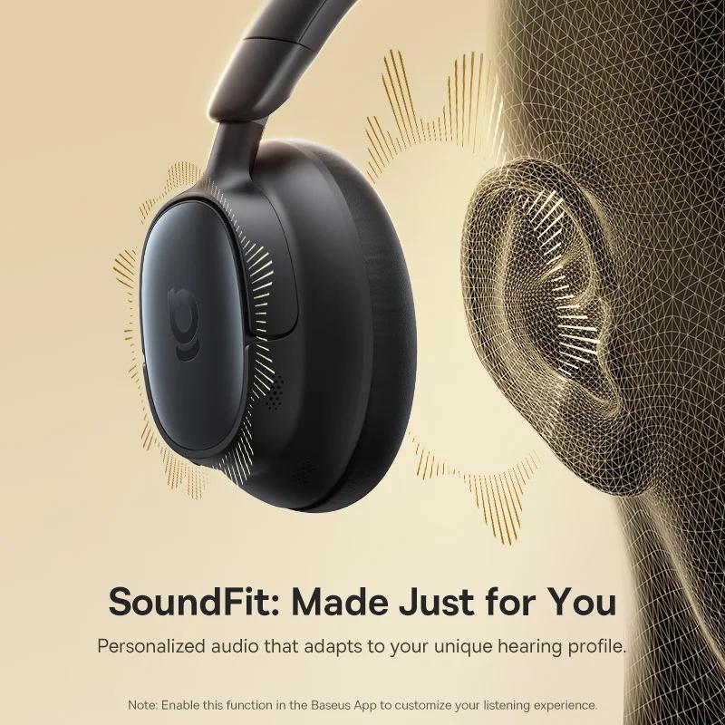 Casque Bluetooth Baseus Bowie MH1 avec réduction de bruit 48 dB, Hi-res LDAC, casque supra-auriculai