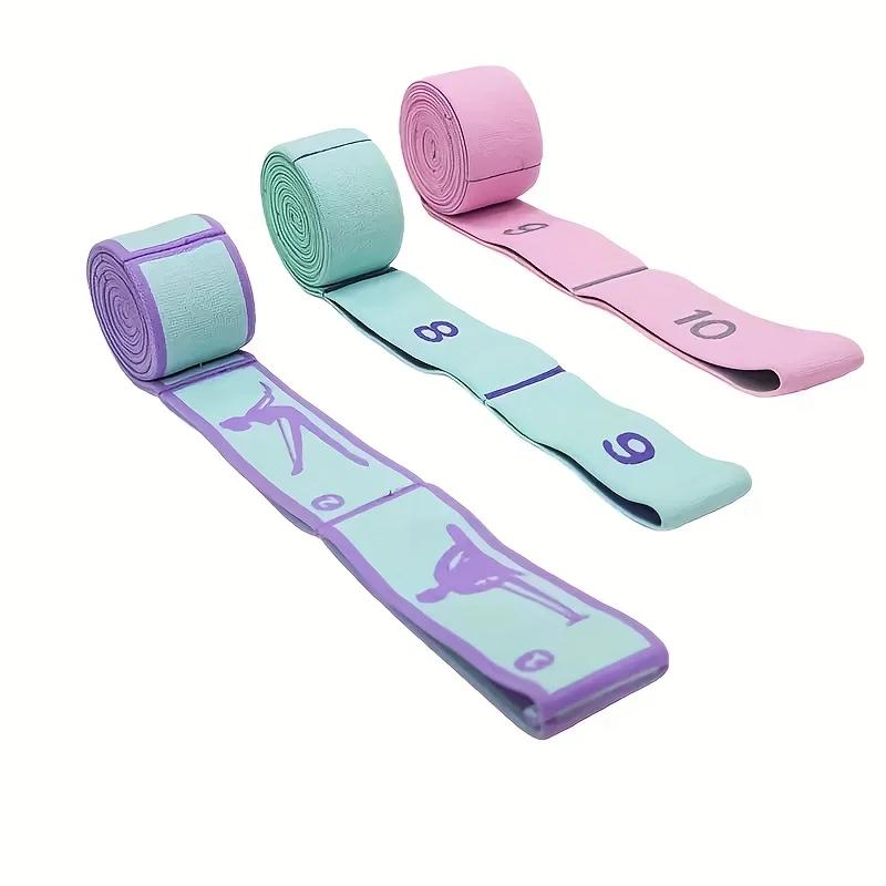 Bandes de résistance numérotées avec guide, sangles élastiques violettes, bleues et roses pour le yo