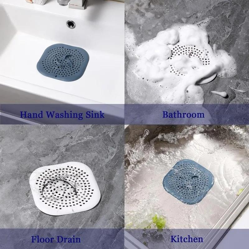 Couvercle de vidange de douche, collecteur de cheveux, baignoire de salle de bains avec ventouse, fi