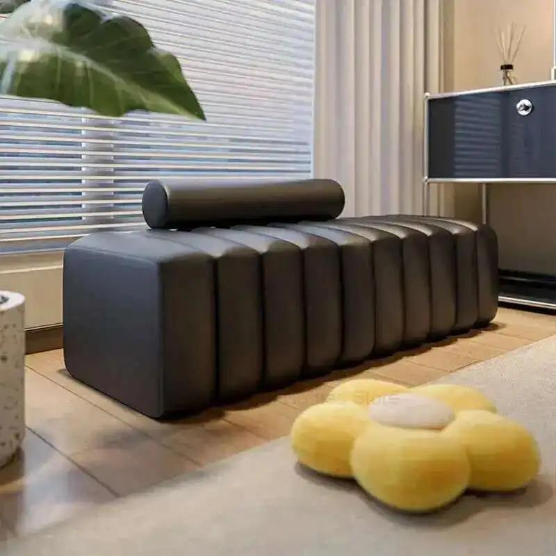Nordique salon canapé repose-pieds lumière luxe rembourré banc chambre lit fin tabouret créatif rect