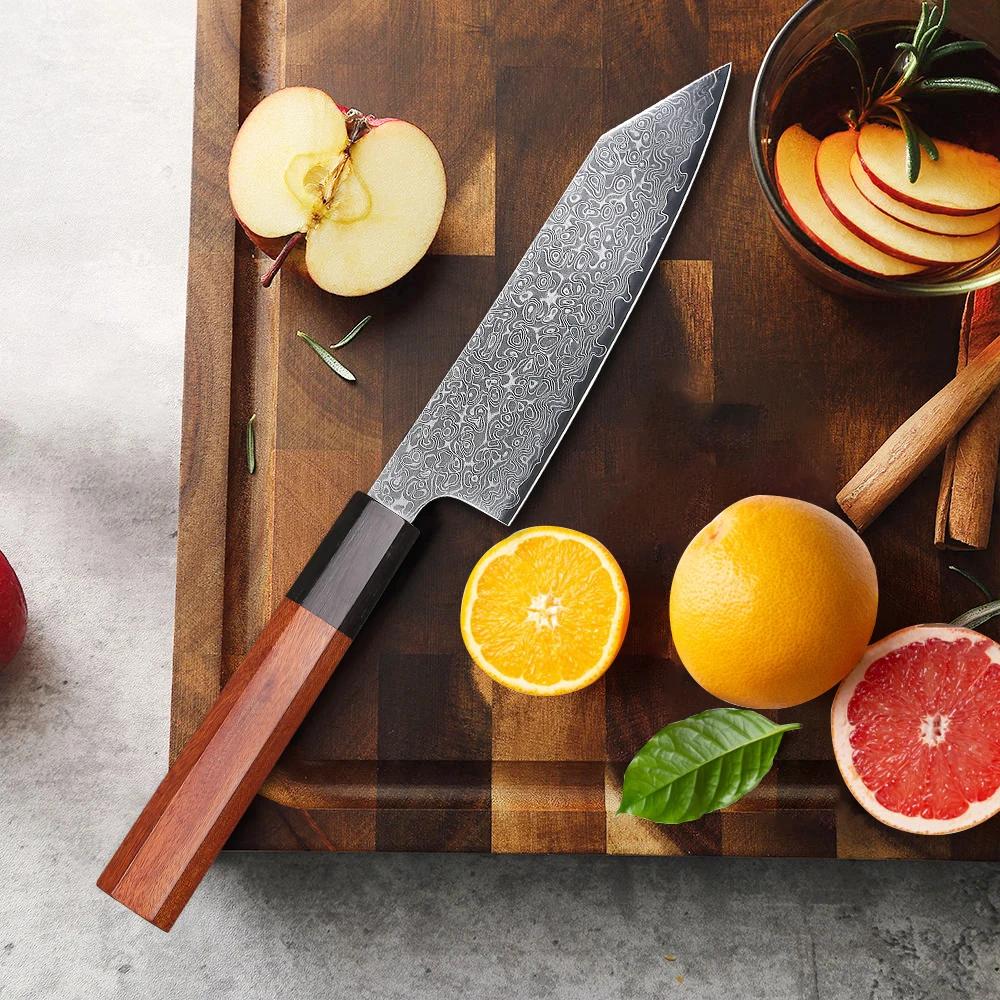 TURWHO 5 "couteau utilitaire de cuisine japonais forgé à la main en acier damas couteaux de Chef lég