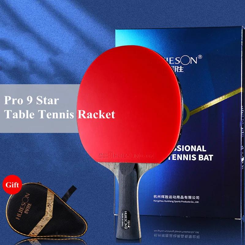 Huieson-Raquette de tennis de table Pro 9 étoiles, 7 plis, ALC, raquette de ping-pong en caoutchouc